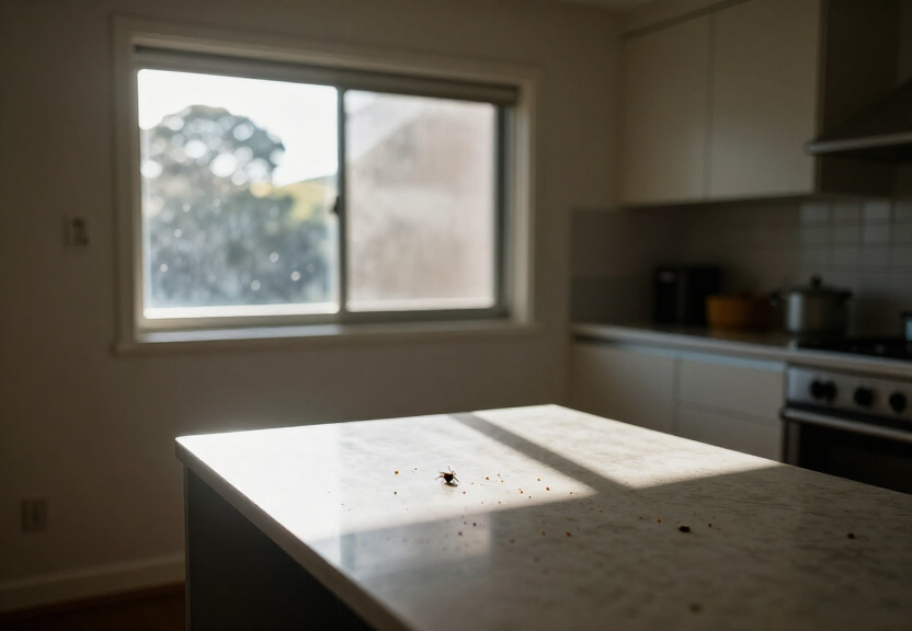 Rodent droppings in a Rozelle storage area before treatment